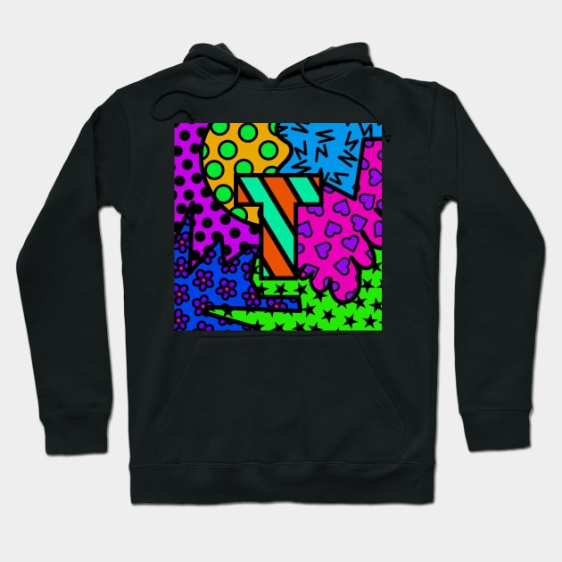 Alphabet Series - Letter T - Bright and Bold Initial Letters Hoodie by JossSperdutoArt